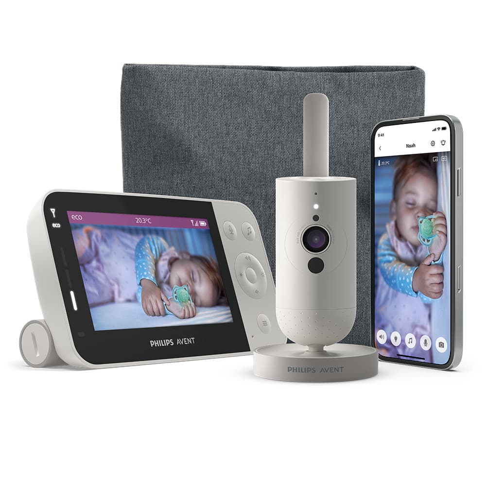 Дигитален видеомонитор Philips Avent SCD953/26 с Full HD камера с нощно виждане, 120° широкоъгълен обектив, 4,3 инча цветен LCD екран, връзка с мобилно приложение